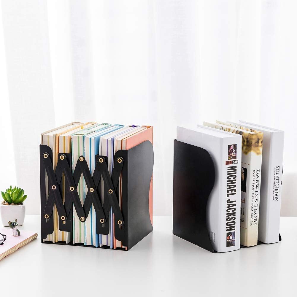 DIFIT Buchstütze, Buchstützen, Buchstütze Metall, 2 Stück Bücherhalter, Verstellbare Buchstütze, Büc