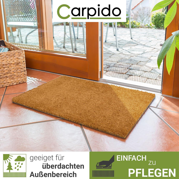 Carpido rutschfeste Kokosmatte - 40 x 60 cm 30mm Natur - Schuhmatte für Innen und für den überdachte