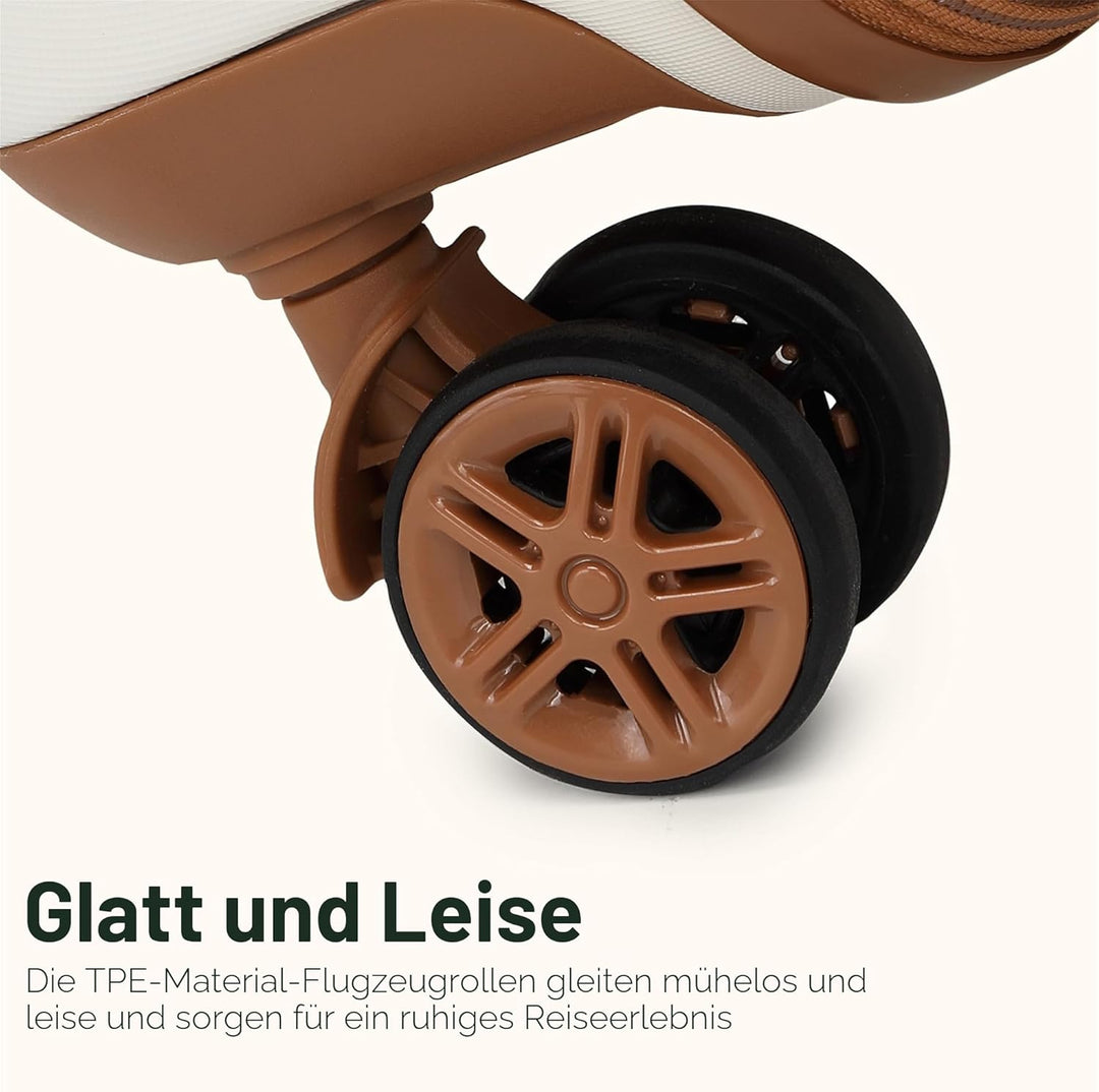 KONO Koffer Trolley Mittelgross Koffer Reisekoffer von ABS+PC Hartschalenkoffer mit 4 Rollen TSA Sch