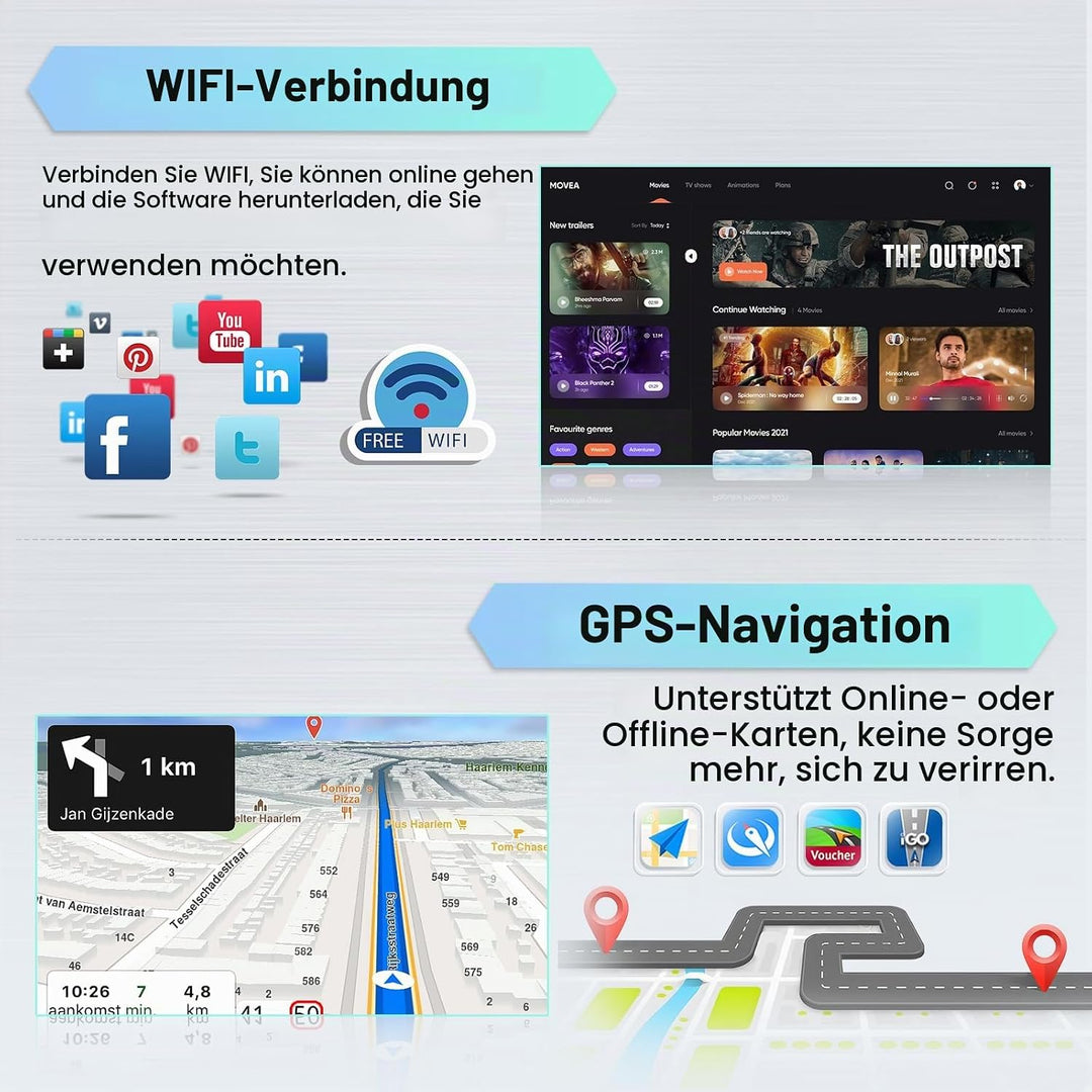 Hikity 2GB+64GB Android 15 Autoradio für Audi A3 (2003-2012) S3 (2006-2012) RS3 (2011-2012) Radio Wi