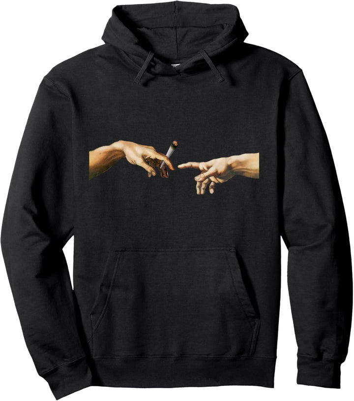420 Michelangelo Touch Of God Funny Joint Weed Marijuana 420 Pullover Hoodie