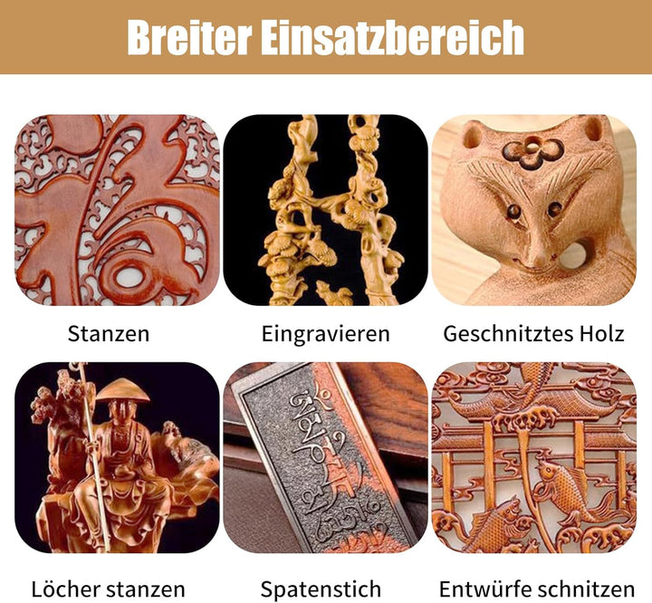 4 Stück Holz Meissel Set, Stechbeitel Rund Gebogen Hohlbeitel Werkzeuge Set, CR-V Stahl halbkreisför