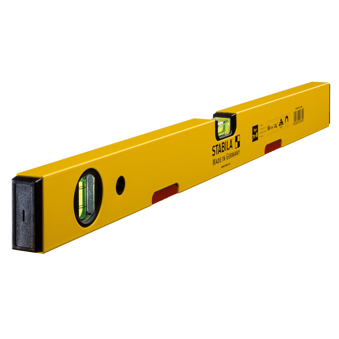 STABILA Magnet-Wasserwaage Type 70 M, 60 cm, leichtes Alu-Profil, starkes Seltenerd-Magnetsystem, 1