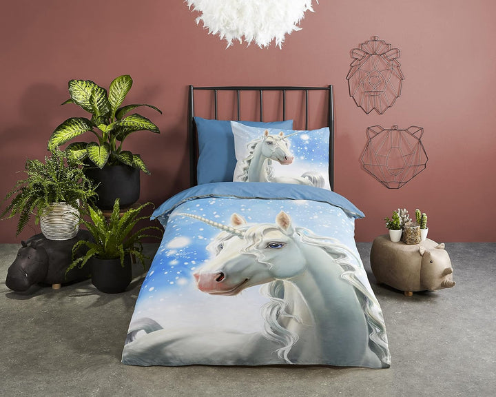 Single Duvet Cover 140 x 220 cm Flannel No. 10017 Blue 140x220cm Blau, 140x220cm Blau