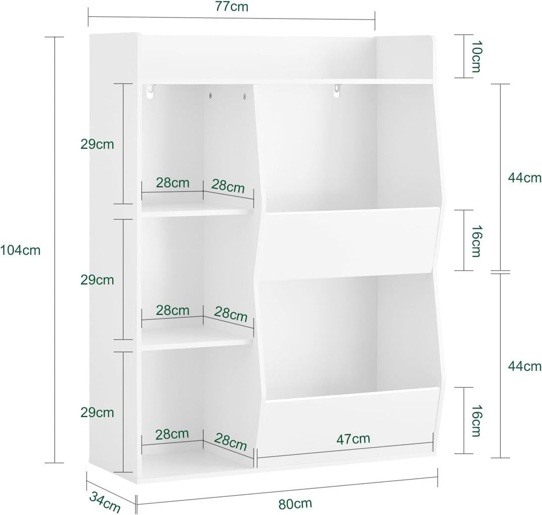SoBuy Kinder Bücherregal Montessori Regal Kinderzimmer mit 5 Offenes Fach Kinderregal für Spielzeug