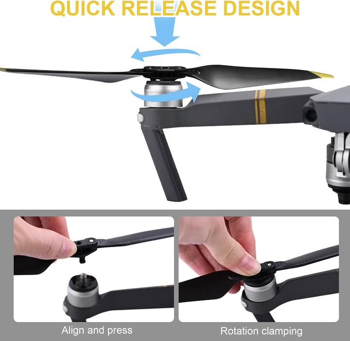 Mavic Pro Propeller, 8 Pcs Drohne Mavic Pro Propeller mit Push-Typ-Schnellverschluss-Design, Mavic P