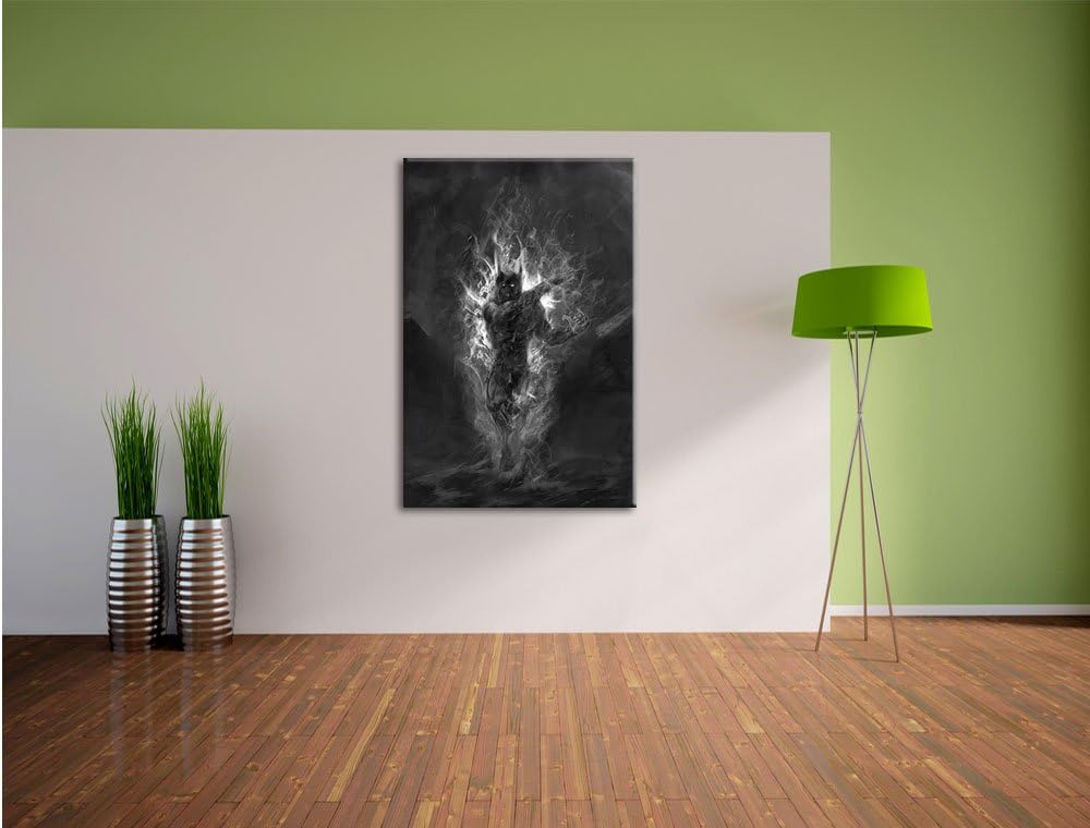 Pixxprint Verdunkelter Dämon des Feuers als Leinwandbild/Grösse: 100x70 / Wandbild/Kunstdruck/fertig