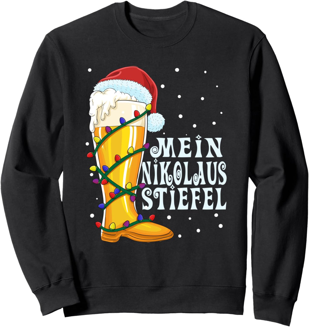 Mein Nikolausstiefel Bier Saufen Weihnachten Geschenk Sweatshirt