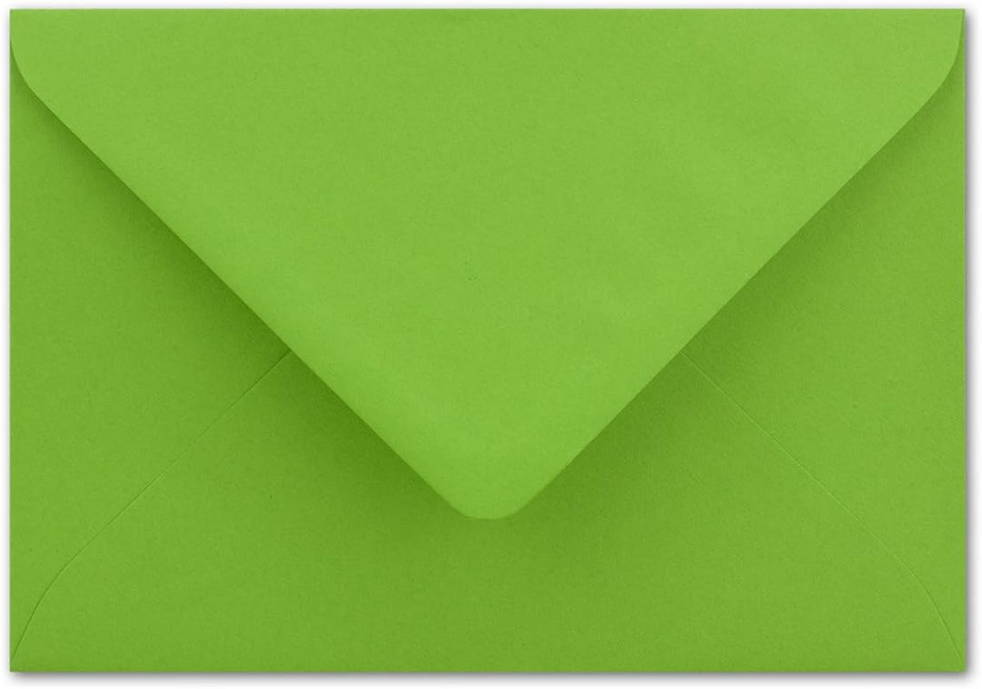 200x Brief-Umschläge in Hell-Grün - 80 g/m² - Kuverts in DIN B6 Format 12,5 x 17,6 cm - Nassklebung