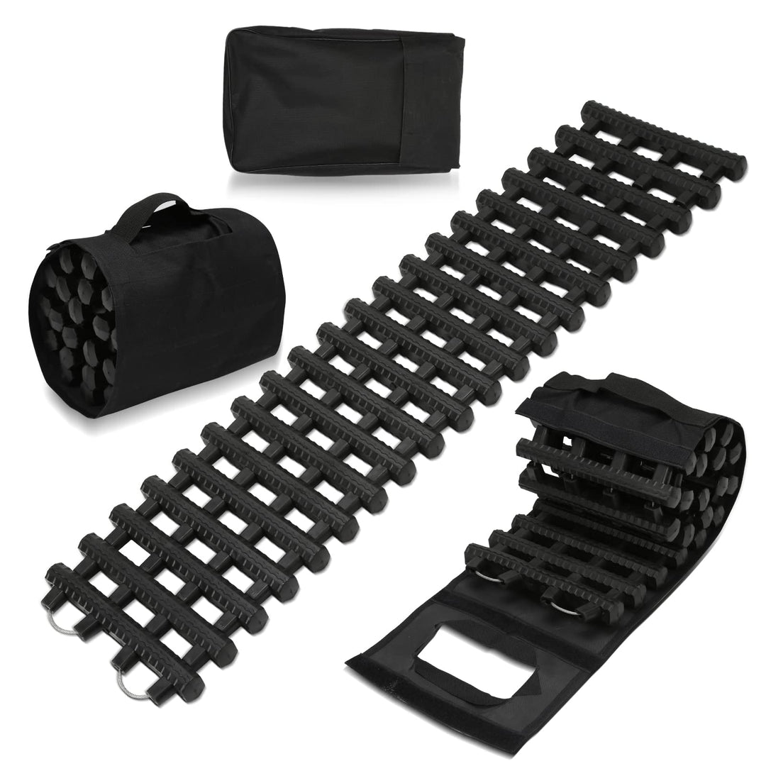 Ikodm 80 x 21 cm Auto Anfahrhilfe, 2er-Set Traktionshilfe, Schwerlast Gummi Anfahrtshilfe Set, Trakt