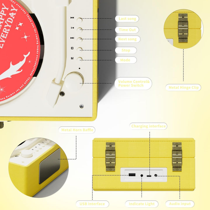 Yintiny Gelber CD-Player