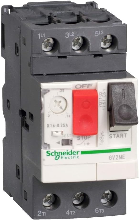 Schneider Electric | GV2ME14 - Motorschutzschalter, 3p, 6-10A, Tasterbetätigung, Schraubanschluss -