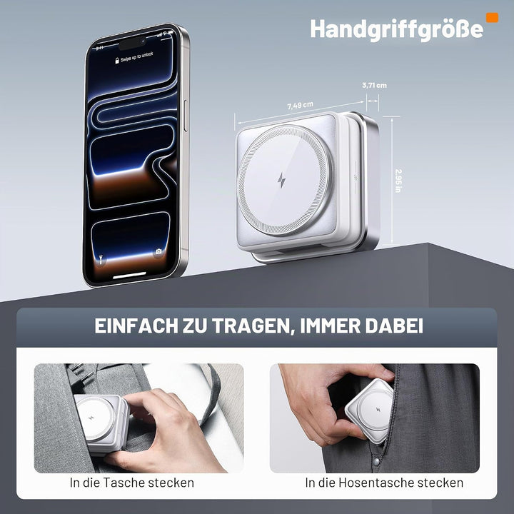 Ladestation Apple Watch und iPhone, 3 in 1 Apple MagSafe Ladegerät Faltbar Wireless Charger für Appl