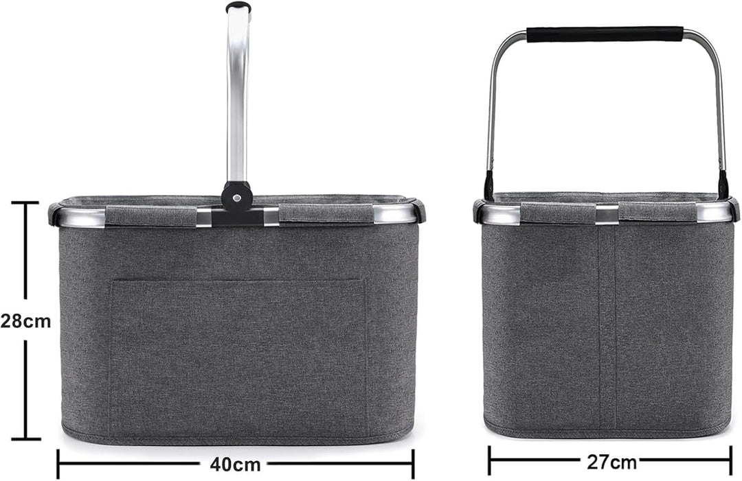 Diurwur® 30L Einkaufskorb 2pcs Erschwinglich Faltbar Tragekorb Gross Einkaufstasche Picknickkorb Kla