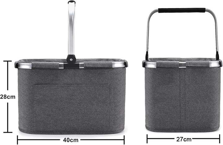 Diurwur® 30L Einkaufskorb 2pcs Erschwinglich Faltbar Tragekorb Gross Einkaufstasche Picknickkorb Kla