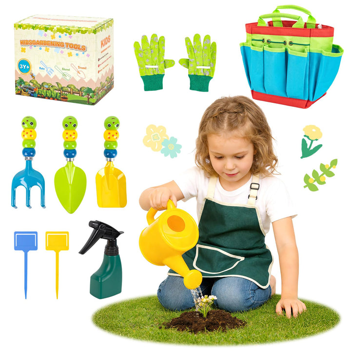 Gartenspielzeug Kinder ab 4 Jahre: Kinder Gartenarbeit Set mit Handschuhe, Schürze,Giesskanne,Pflanz