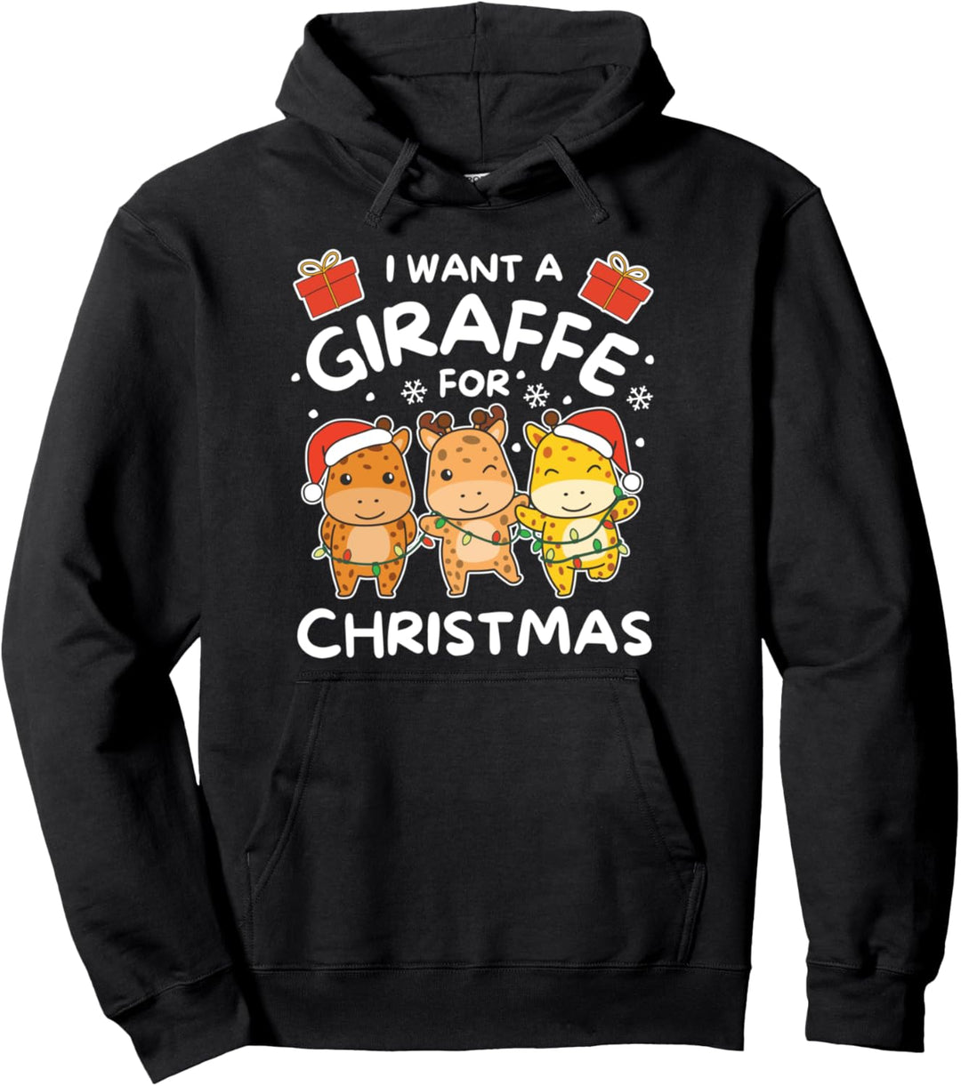 Ich will ein Giraffe zu Weihnachten süsse Giraffen Pullover Hoodie