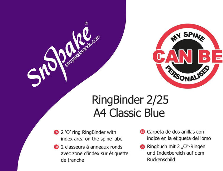 Snopake 10180 Superline Ringmappe Polypropylen 2 O-Ringe 25 mm A4 10 Stück blau blau (classic blue),