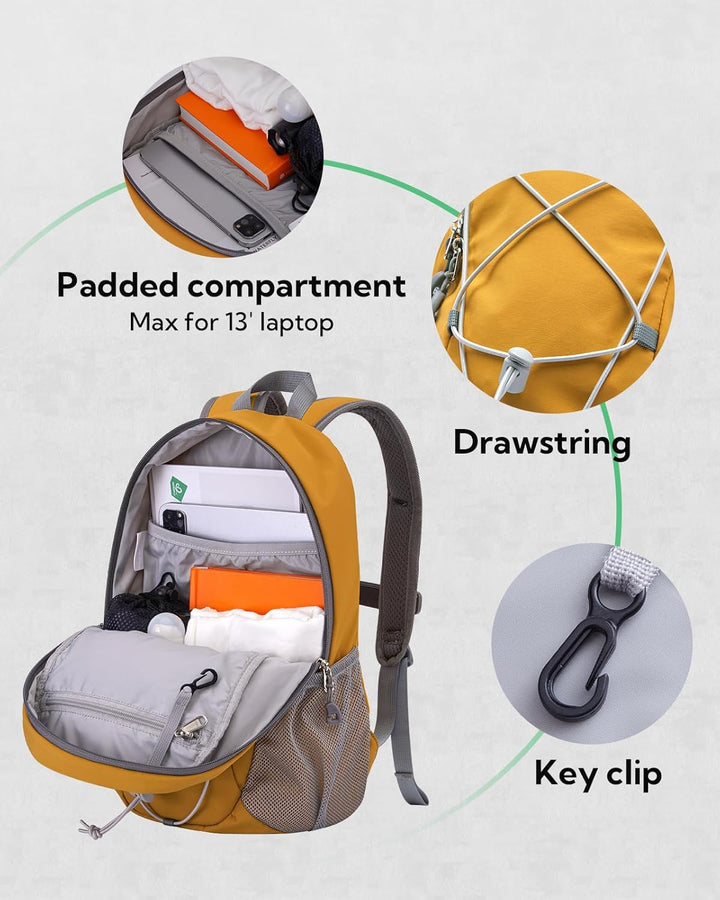 WATERFLY Rucksack Klein Wanderrucksack 12L: Leicht Tagesrucksack Mini Sport Backpack Outdoor Daypack