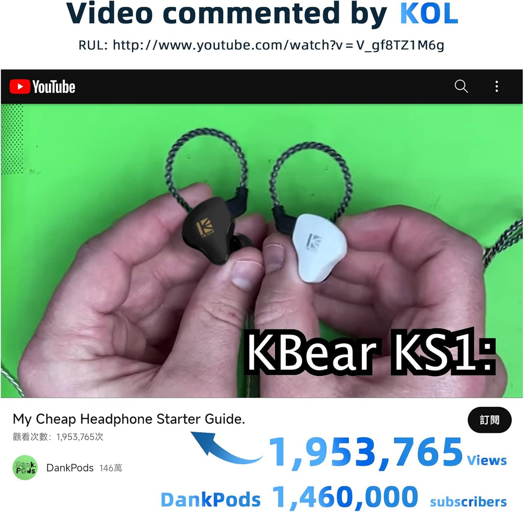 Yinyoo KBEAR KS1 Gaming Verdrahtete Ohrhörer Ausgezeichneter Bassklang mit Macht in Ohrmonitor, hoch