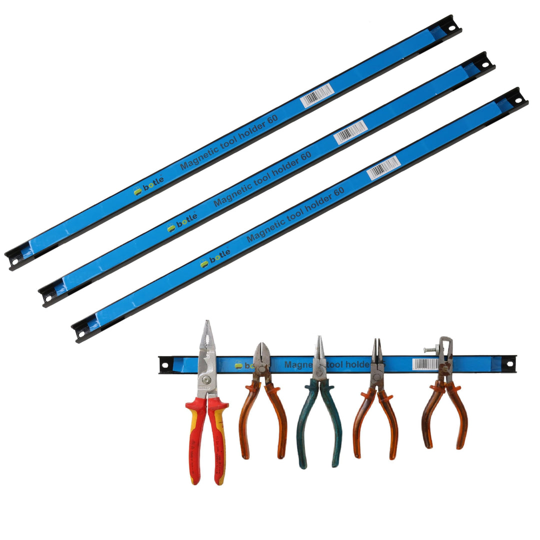 3 x Magnetische Werkzeugleiste Metallstreifen Länge 60 cm Schwarz Werkzeughalter Starker Magnet, mit
