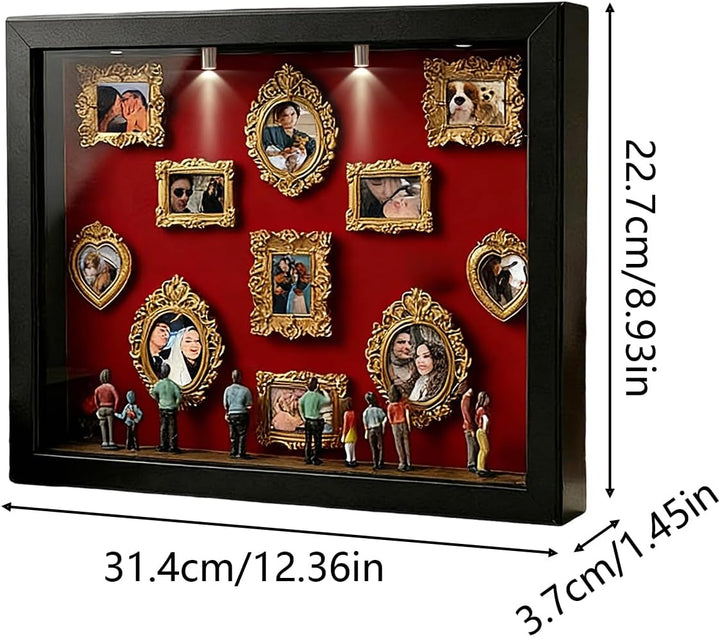 DIY Mini Museum Silhouette Box, Mini Figuren Menschen Museum Bilderrahmen Set, Kreatives Erinnerungs