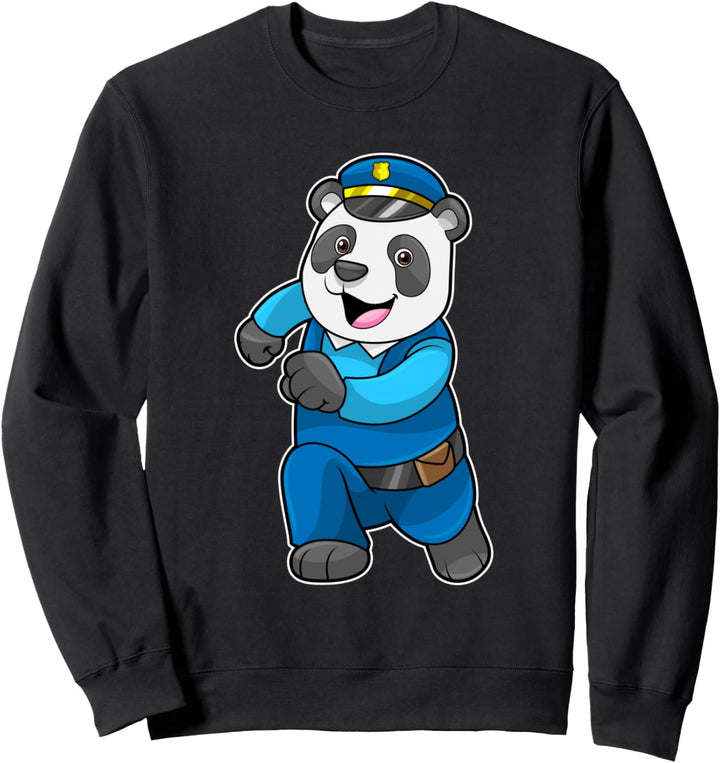 Panda Polizist Polizei Polizeimütze Sweatshirt