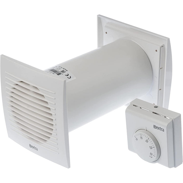 Ø 125mm Wärmeverteiler mit Thermostat - Weiss Lüfter - Ventilator Wärmetauscher, Ø 125mm