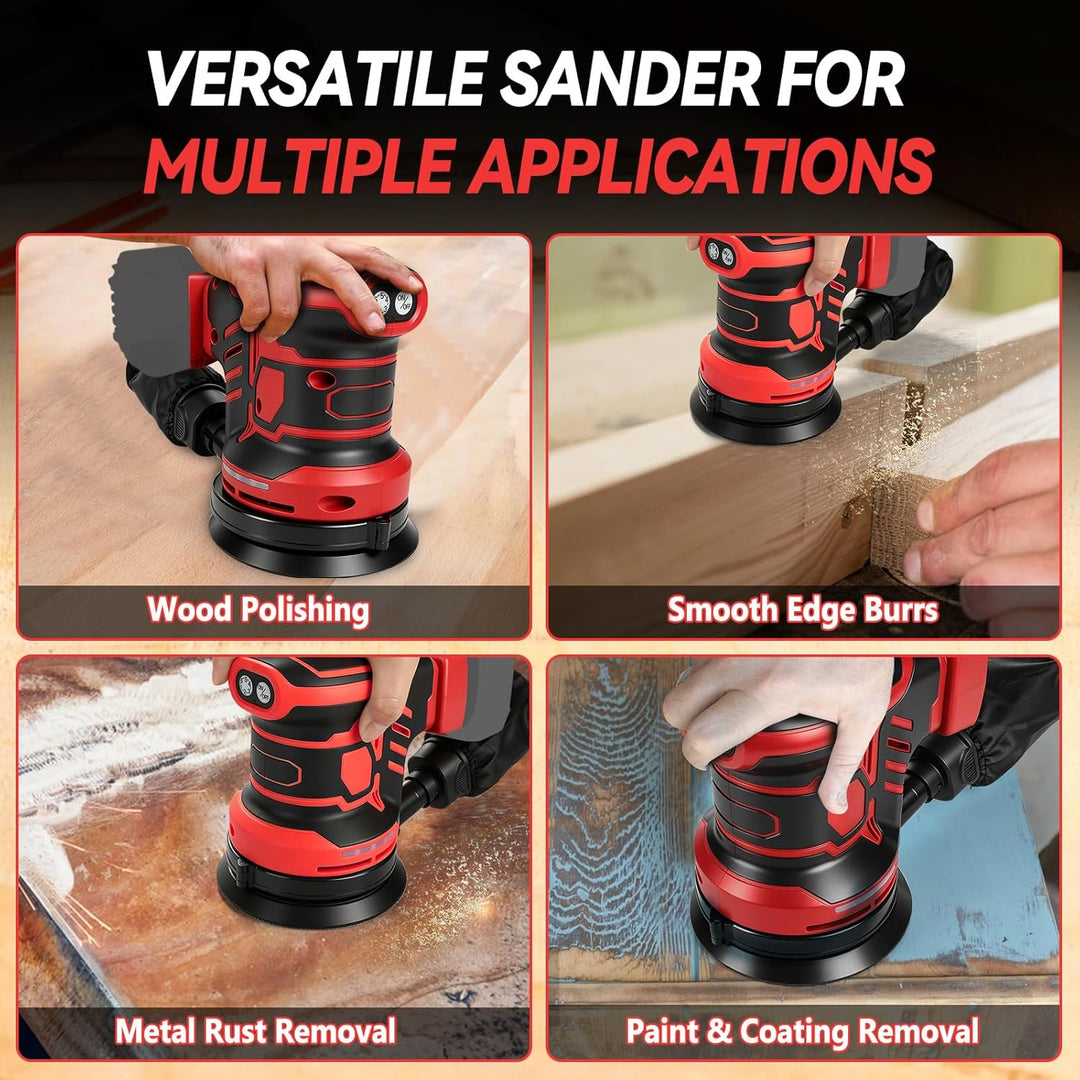 Bürstenloser Exzenterschleifer Kompatibel mit Milwaukee M18, 125 mm bürstenloser elektrischer Exzent