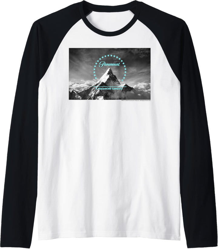 Paramount Neon Blue Logo Scenery Raglan
