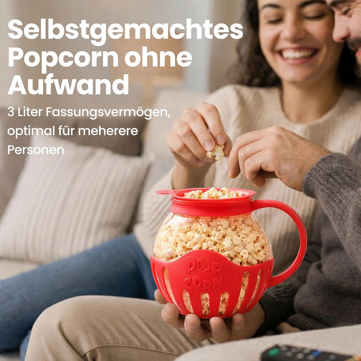 Netrox - Popcorn Maker für Mikrowelle – Glasbehälter, BPA-frei, spülmaschinengeeignet – Fettfreie Po