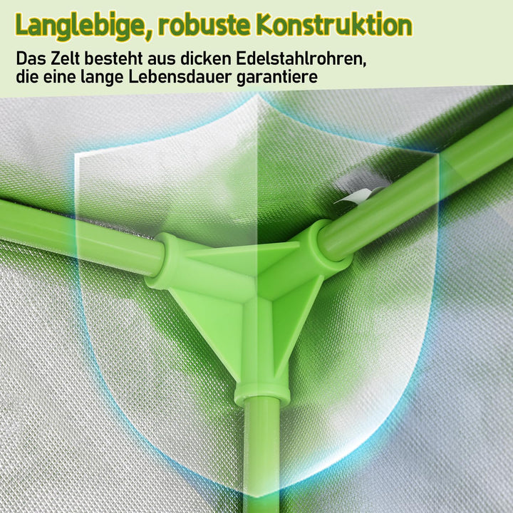 Sonnewelt Growzelt, 600D Oxford Growbox, 60x60x180 cm Grow Tent, Lichtdicht und Wasserdicht Growschr