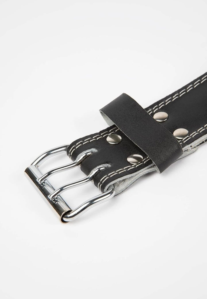 Gorilla Wear - 6 Inch Padded Leather Lifting Belt - Schwarz/Schwarz - Bodybuilding Krafttraining Gym
