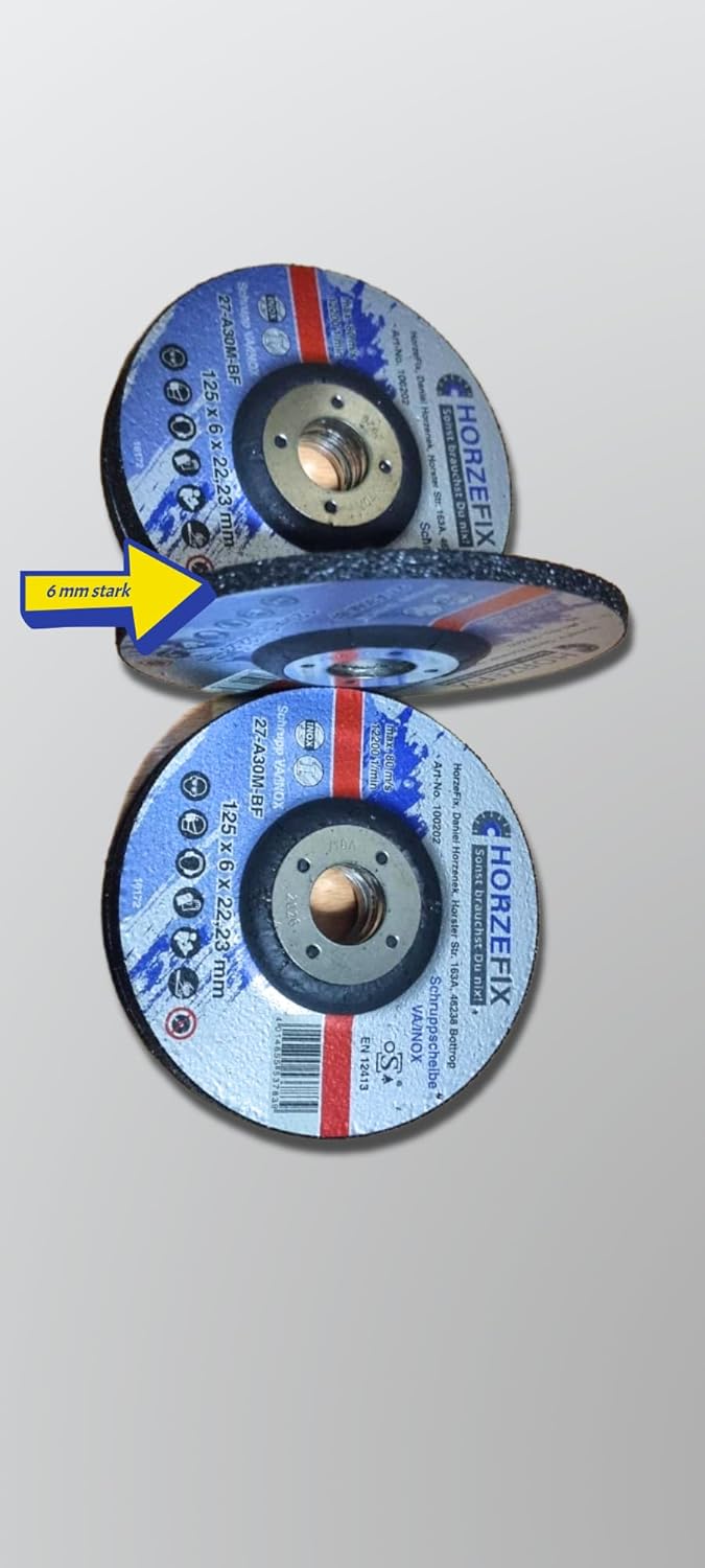 Schruppscheibe-Schleifscheiben VA/INOX 125 x 6,0 mm x 22,23 10 Stück Metall