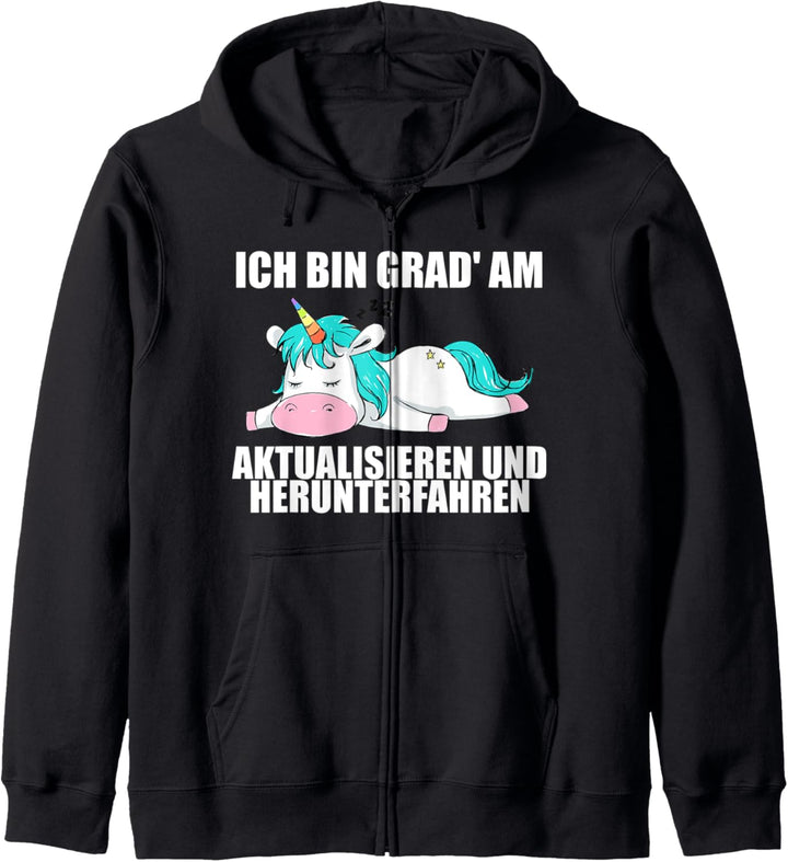 Lustiger Spruch Einhorn Mitarbeiterin Kollegin Faul Kapuzenjacke