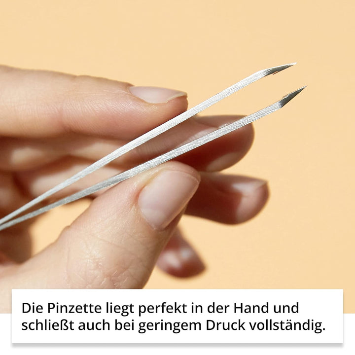 Rubis Pinzette Rosa - schräg, fein und spitz - Pinzette zum Augenbrauen zupfen - schräge Spitze zur