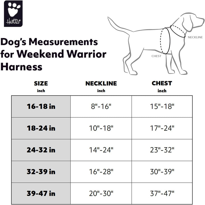 Hurtta Weekend Warrior Eco Hundegeschirr, Hedge, 40,6-45,7 cm Hecke 16-18 in, Hecke 16-18 in
