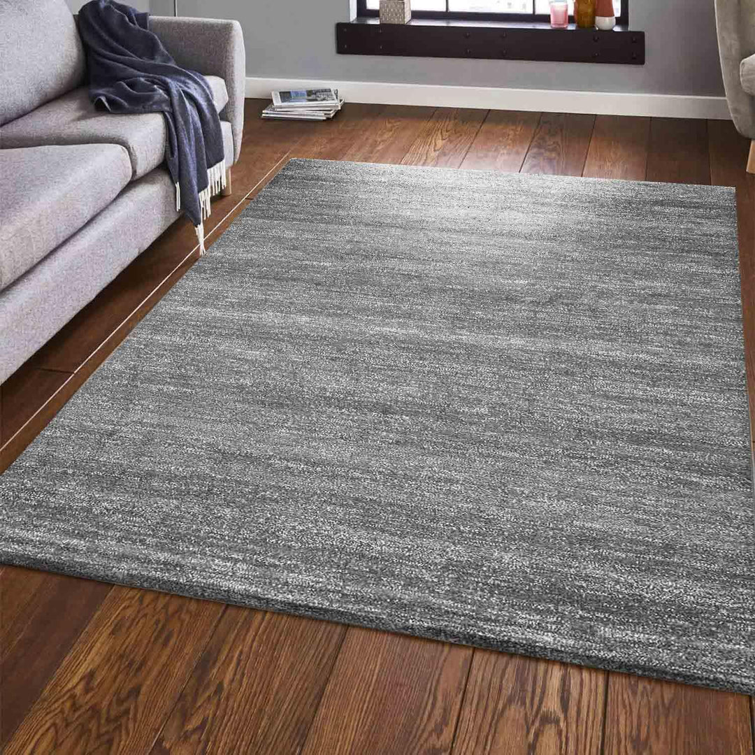 VIMODA Teppich Modern Grau Kurzflor Meliert Farbecht Pflegeleicht, Masse:120 x 170 cm, 120 x 170 cm