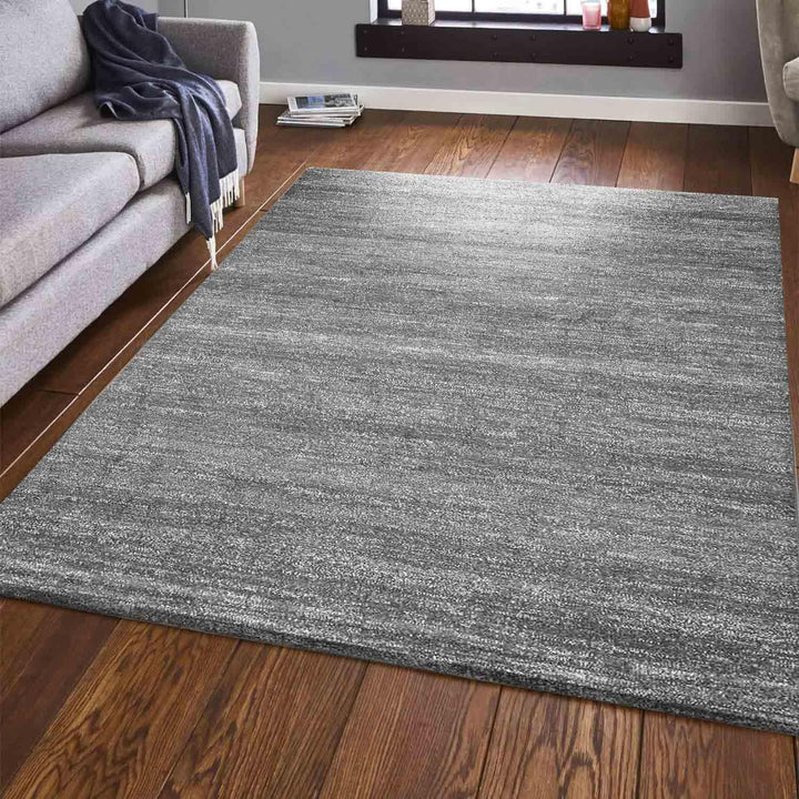 VIMODA Teppich Modern Grau Kurzflor Meliert Farbecht Pflegeleicht, Masse:120 x 170 cm, 120 x 170 cm