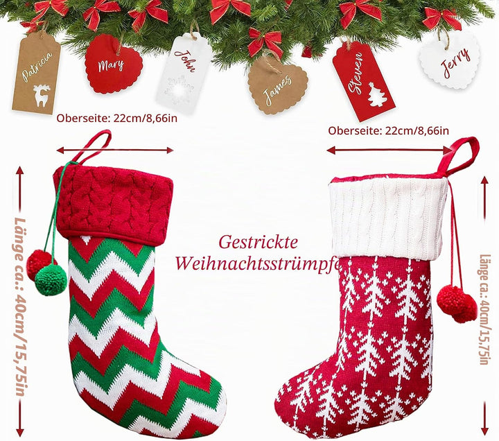 Weihnachtsstrumpf 3er Set,Weihnachtsdeko Grosse,Weihnachtsstrümpfe Personalisierte zum Befüllen und