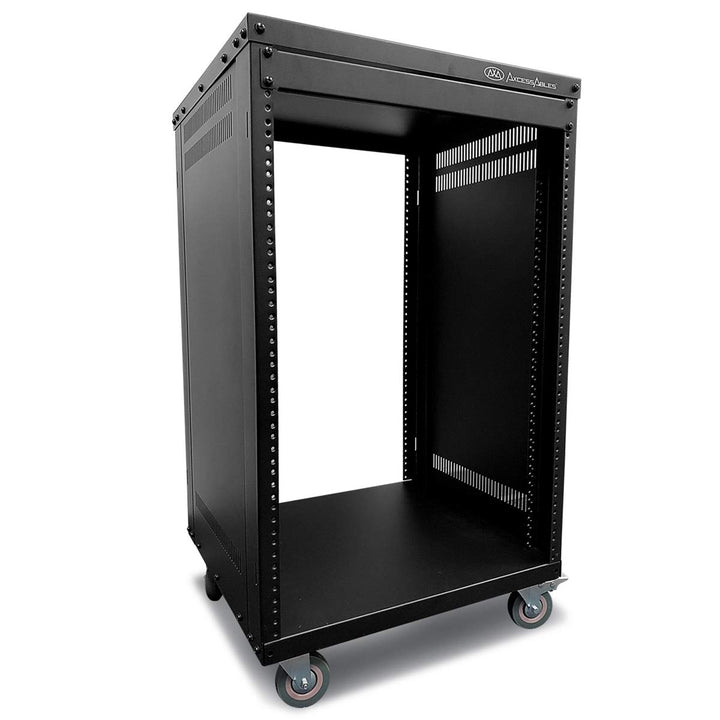 AxcessAbles 16U AV-Gehäuse mit Rädern, Metall-Studio-Schrank, 48,3 cm Universal-Ausrüstungsregal, Op