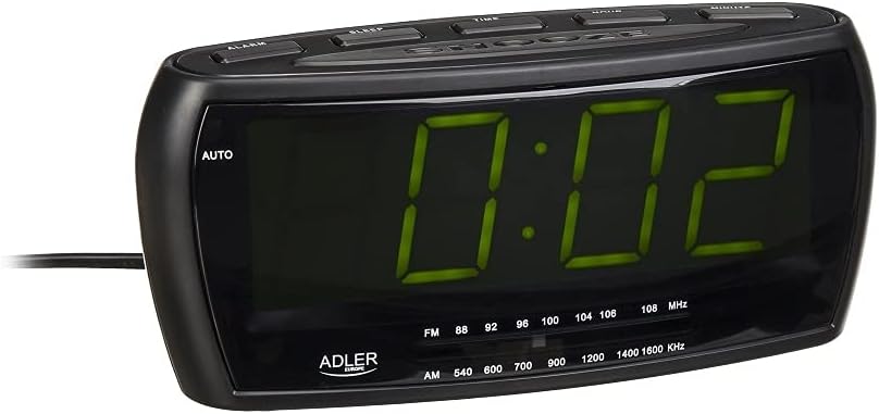 Radiowecker Uhrenradio Uhr Wecker AM/FM Radio Helligkeitsregler mit extra grossem Display Single, Si