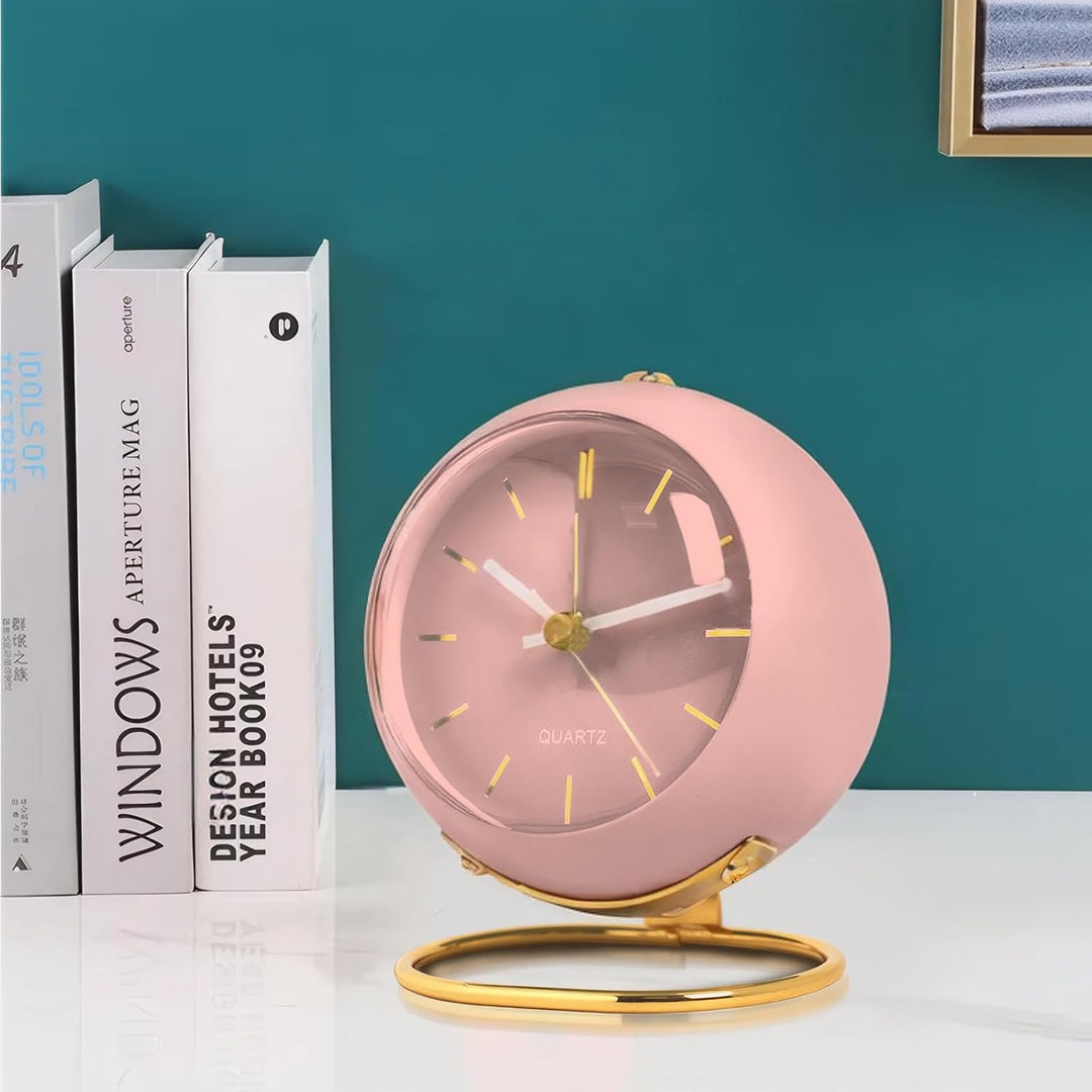 Lancoon Retro Quarzuhr Mit Nachtlicht Analogwecker Metall Einfaches Niedliches Design Tischuhr Batte