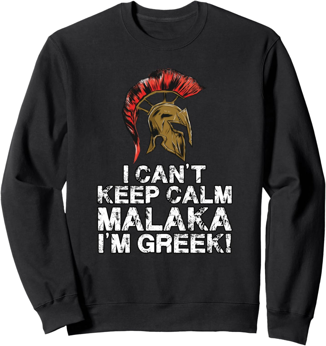 Griechen Stolz Malaka Grieche Spartaner Helm Sweatshirt