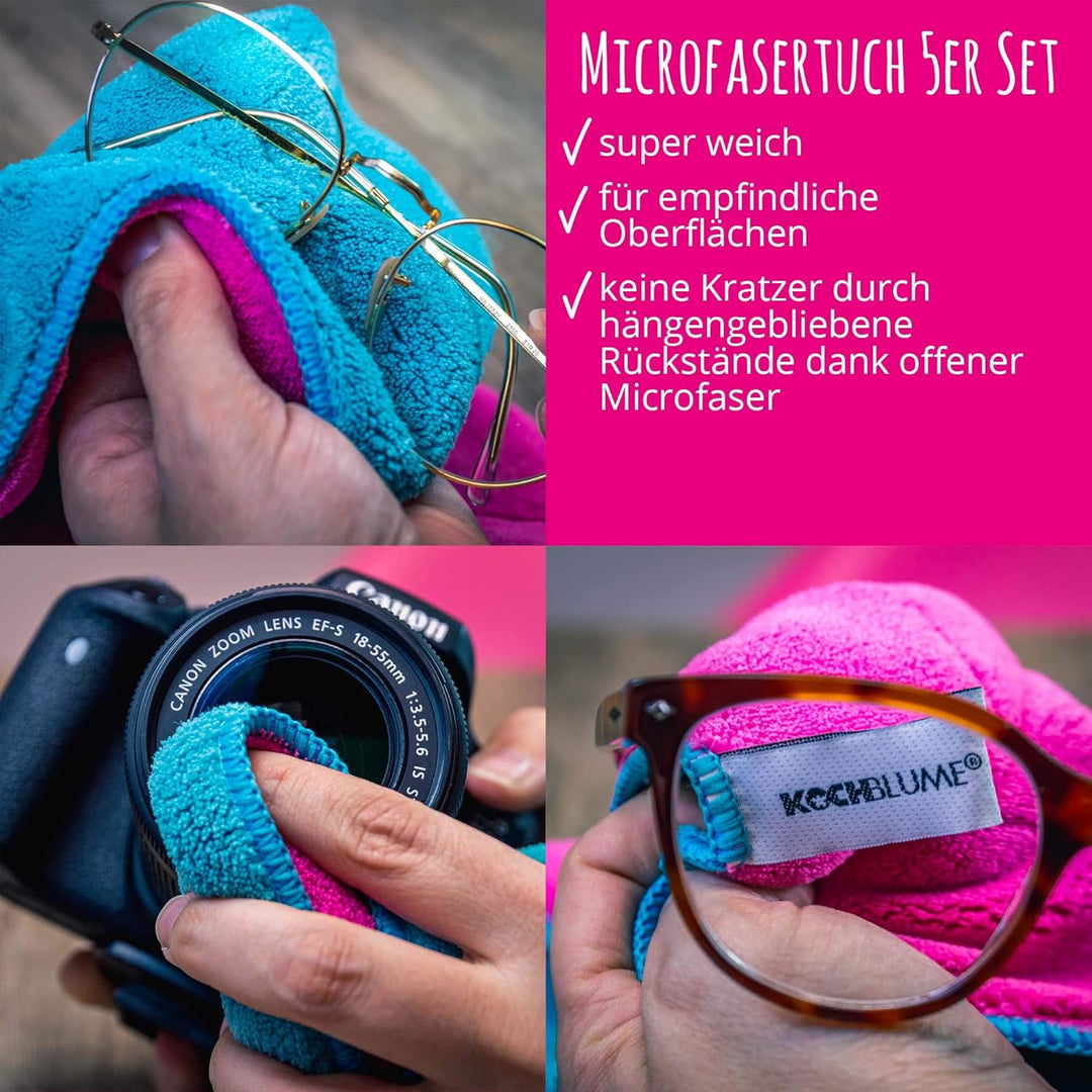 Kochblume Microfasertuch Set, 10-teilig | Premium Microfaser | Set in der bunten Box (grün-gelb), Gr
