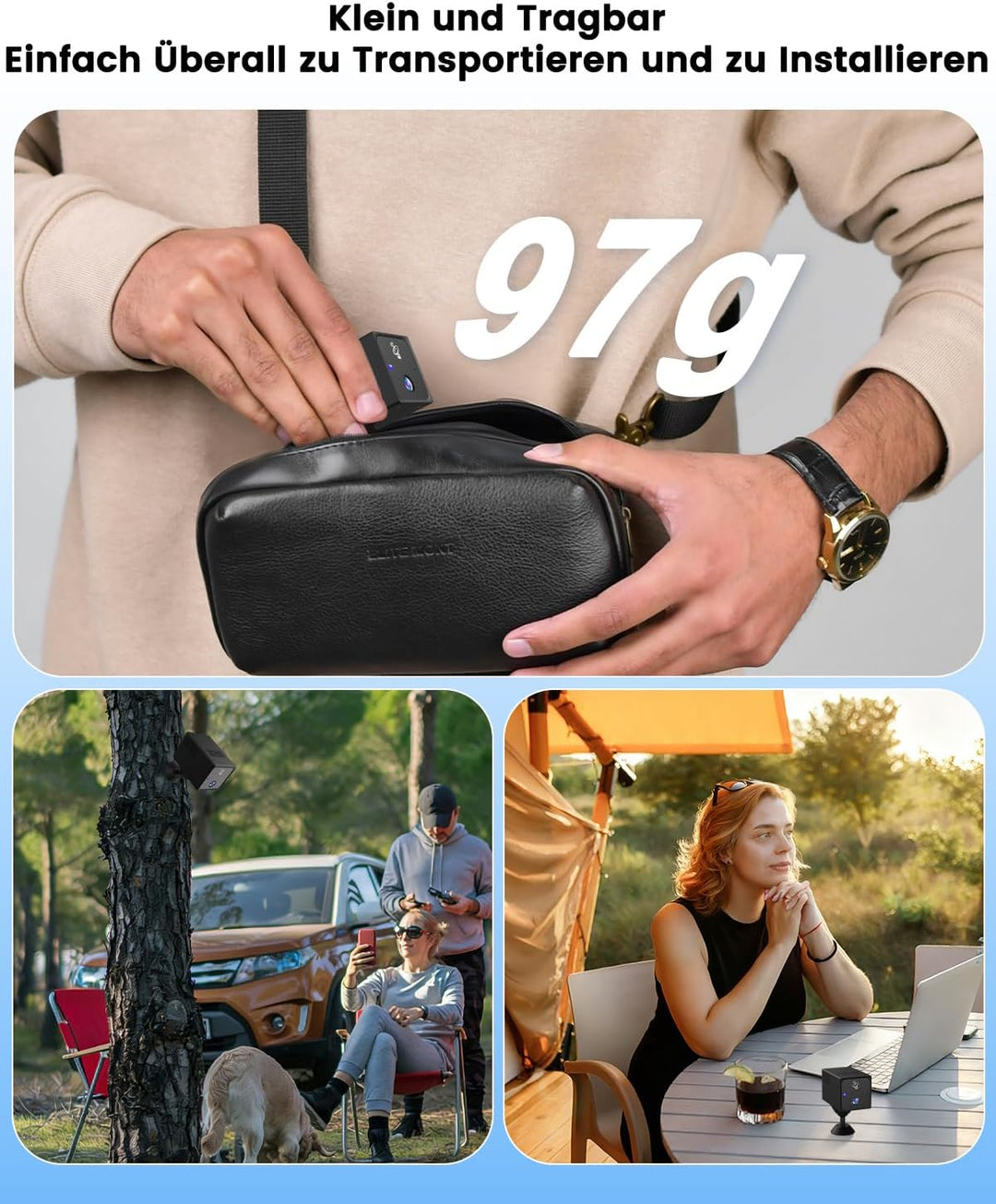 UCOCARE Überwachungskamera mit SIM Karte, 4MP 4G LTE Überwachungskamera ohne WLAN mit Akku 5200mAh,