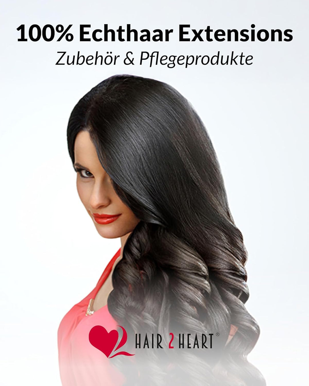 hair2heart Extensions Echthaar Bondings Glatt - 200 Strähnen 0.5g 60cm Naturschwarz #1b Naturschwarz