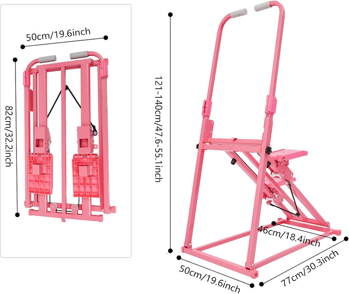 Treppensteiger Fitnessgerät Klappbar Vertikaler Climber Stepper Treppenstepper mit 3 Stufen Einstell
