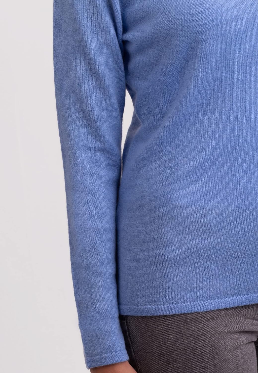 100% Kaschmir Damen Pullover | Sweater Rollkragen 2-fädig XS Hellblau, XS Hellblau