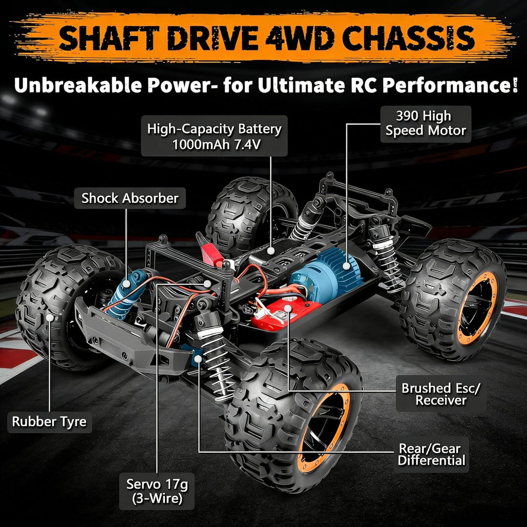 HAIBOXING Ferngesteuertes Auto 4WD RC Auto 1:16 36km/hHochgeschwindigkeits RC Monster Truck 2,4 GHz